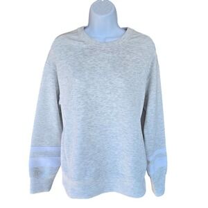Abercrombie YPB neoKNIT Sweatshirt Women XXS Grey Varsity Stripe Athleisure‎